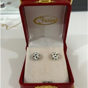 SOCCER BALL EARRINGS WITH CASE